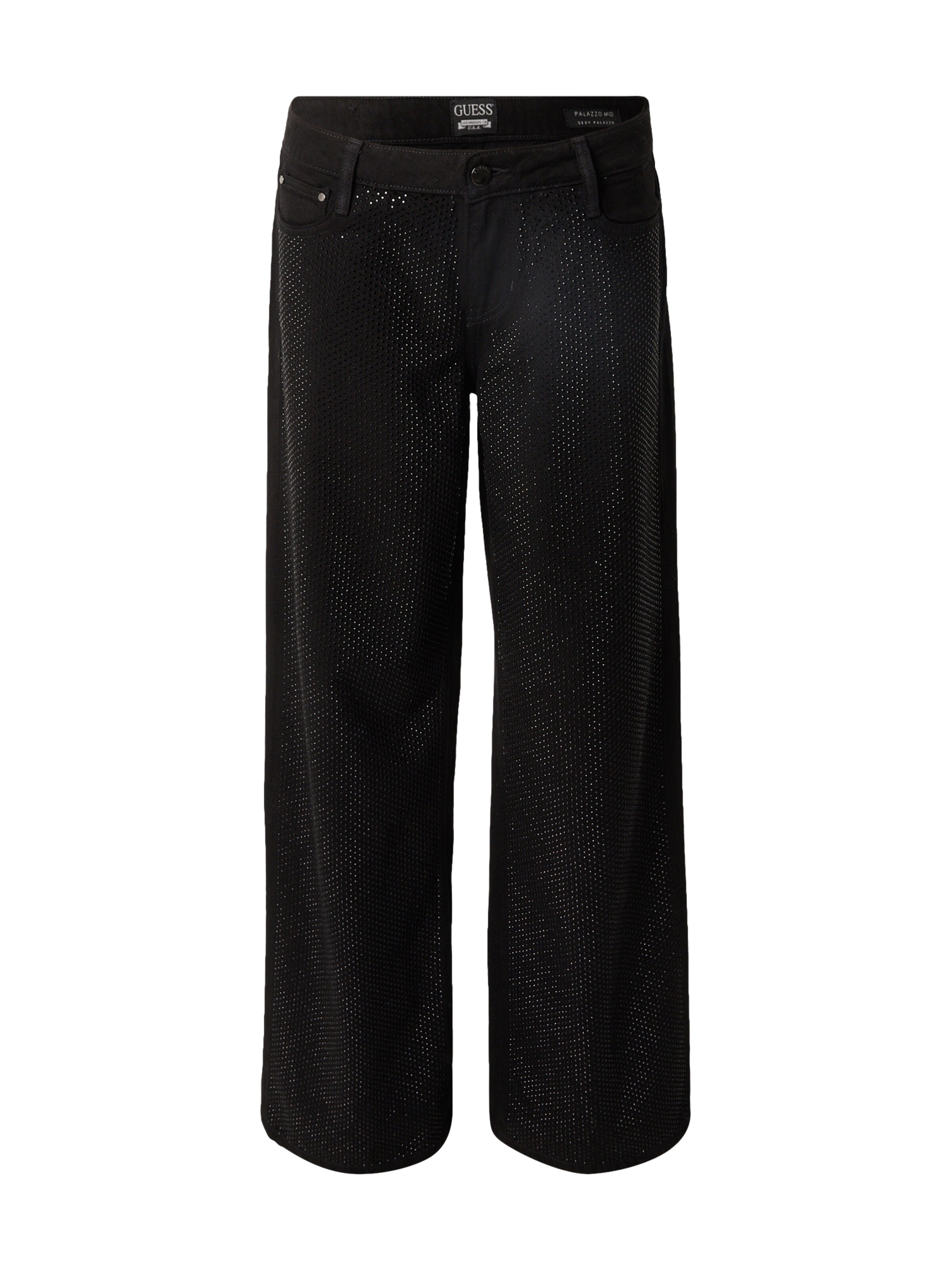 GUESS Laiad sääred Teksapüksid, värv must: eest vaates