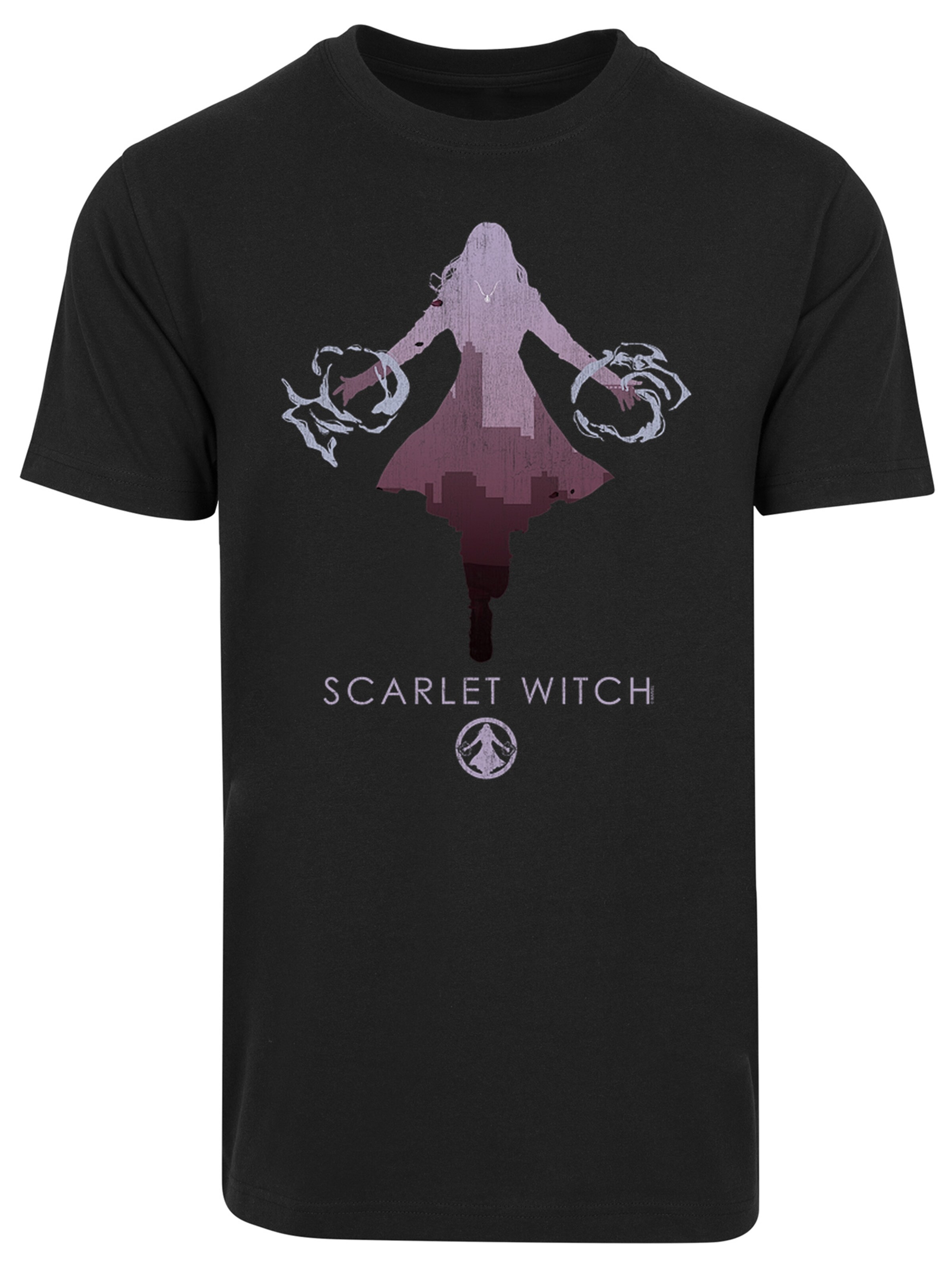 Maglietta 'Marvel Universe Scarlet Witch Silhouette' di F4NT4STIC in nero: frontale