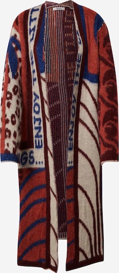 Liebesglück Strickmantel in beige / blau / hummer / bordeaux, Produktansicht