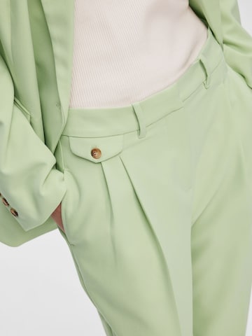 SELECTED FEMME Regular Pleated Pants 'Doah' in Green