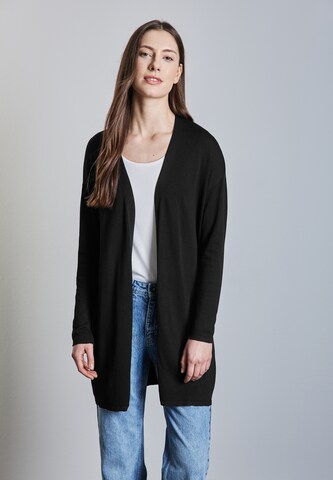 STREET ONE Knit Cardigan in Black: front