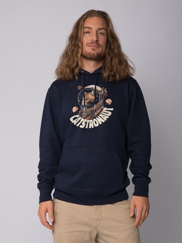 Felpa 'Catstronaut' di Watapparel in blu: frontale