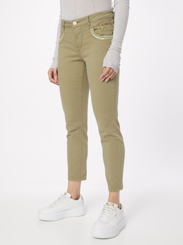MOS MOSH Slim fit Trousers in Green: front