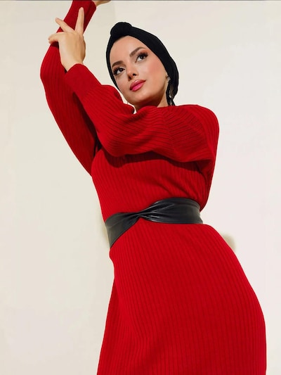 Bigdart Vestido de malha em vermelho, Vista do artigo