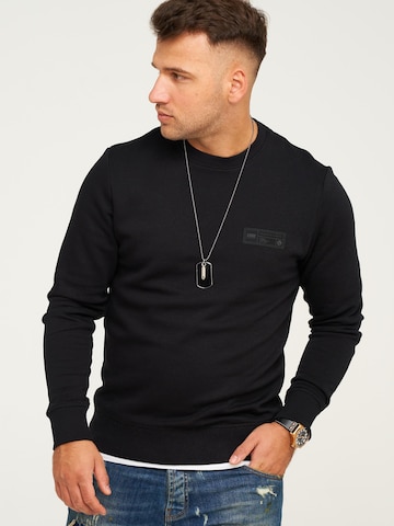 JACK JONES Sweatshirt 'JJCOPOPS' in Black