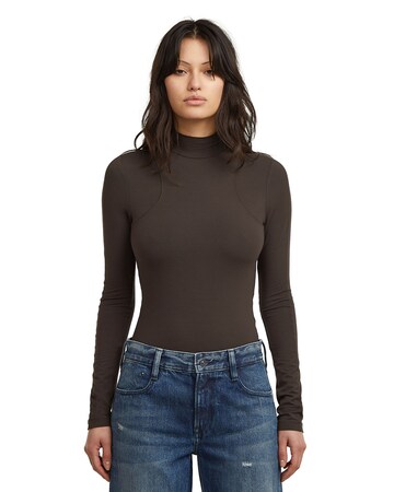 G-STAR Shirt body 'Slim Body' in Bruin: voorkant