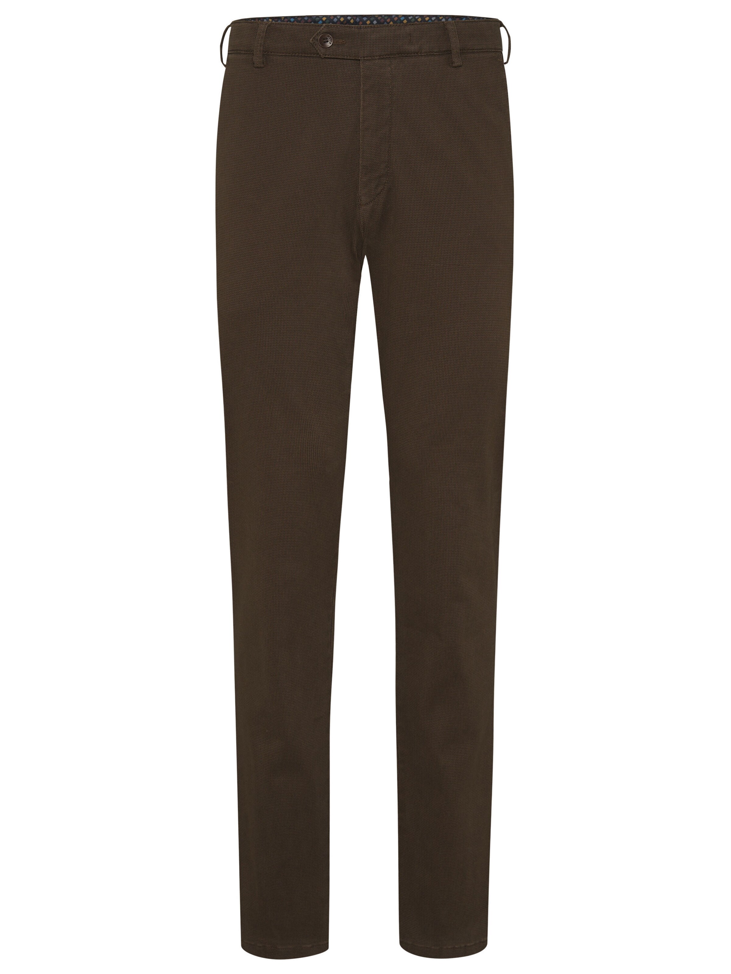 MEYER Regular Chino 'Bonn' in Bruin: voorkant