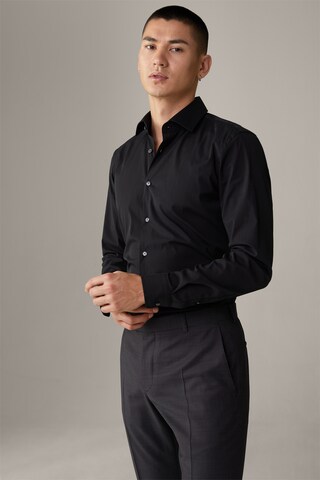 STRELLSON Slim fit Overhemd ' Santos ' in Zwart: voorkant