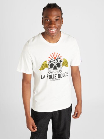 T-Shirt 'FOLIE' JACK & JONES en blanc : devant