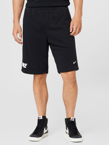 Nike Sportswear Loosefit Παντελόνι 'Repeat' σε μαύρο: μπροστά