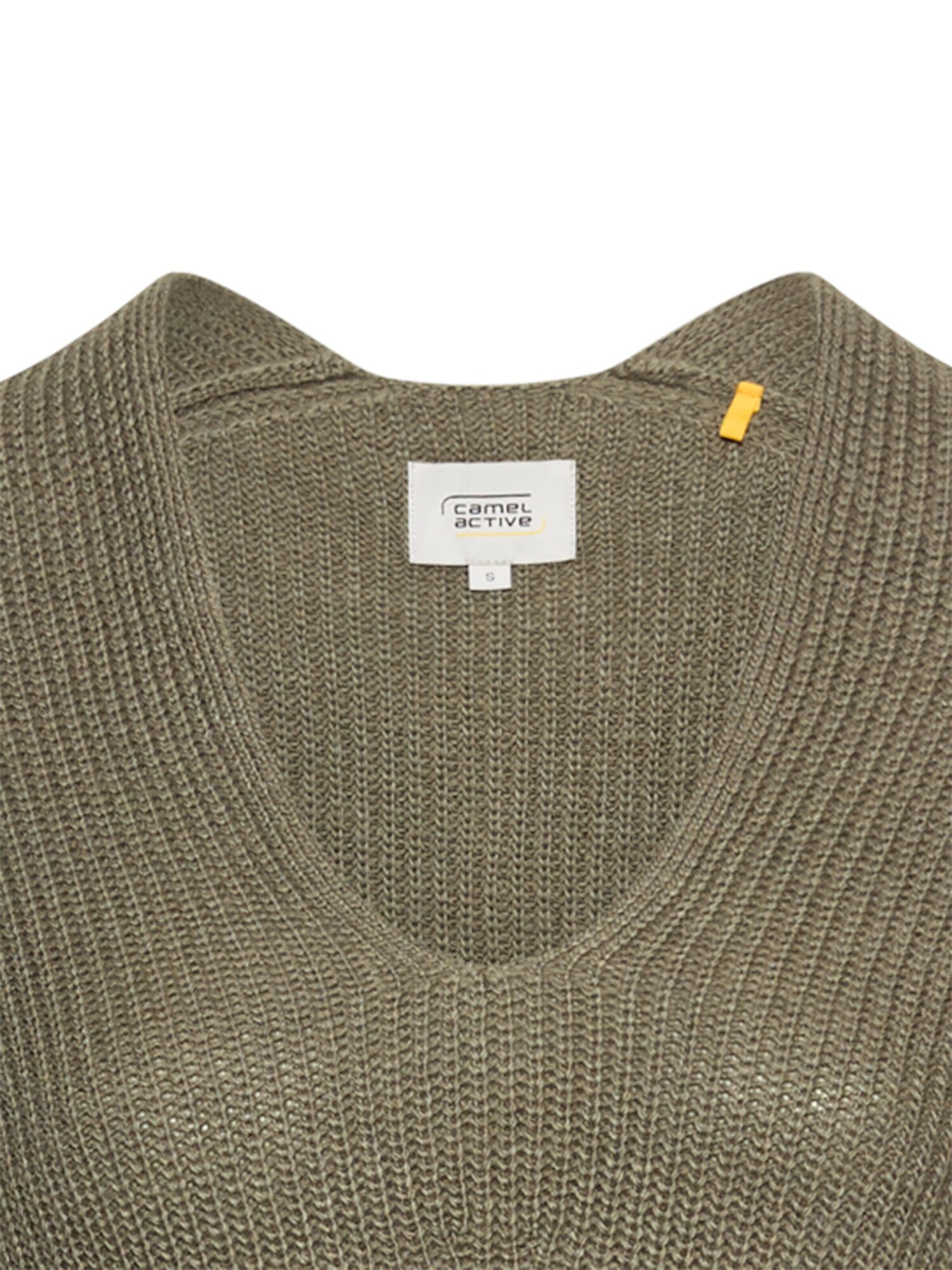 CAMEL ACTIVE Strickpullover mit V-Ausschnitt in Grün