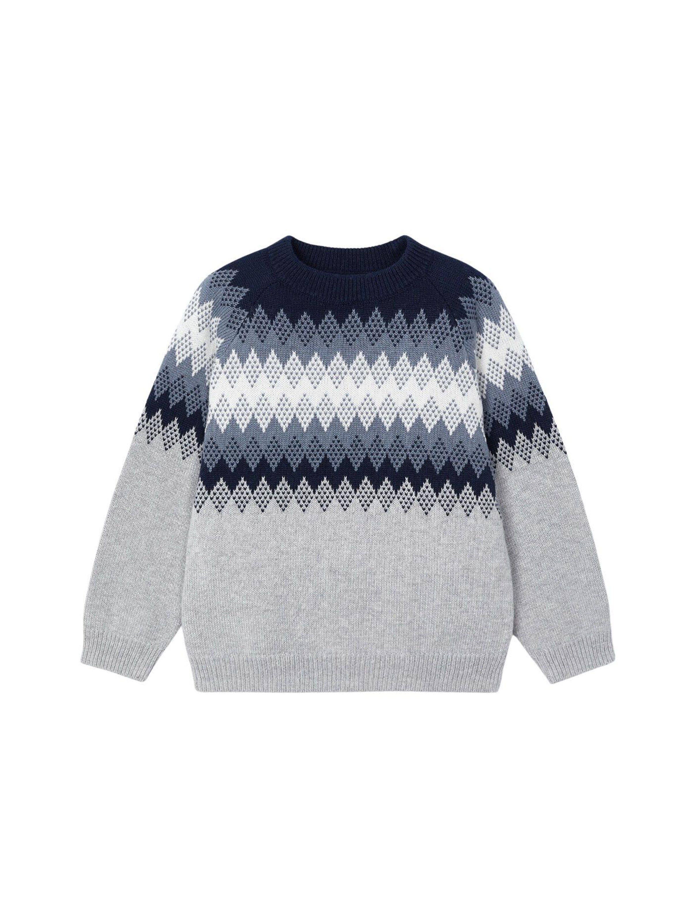 Mayoral Sweater 'Strickpullover mit Jacquardmuster' in Grey: front
