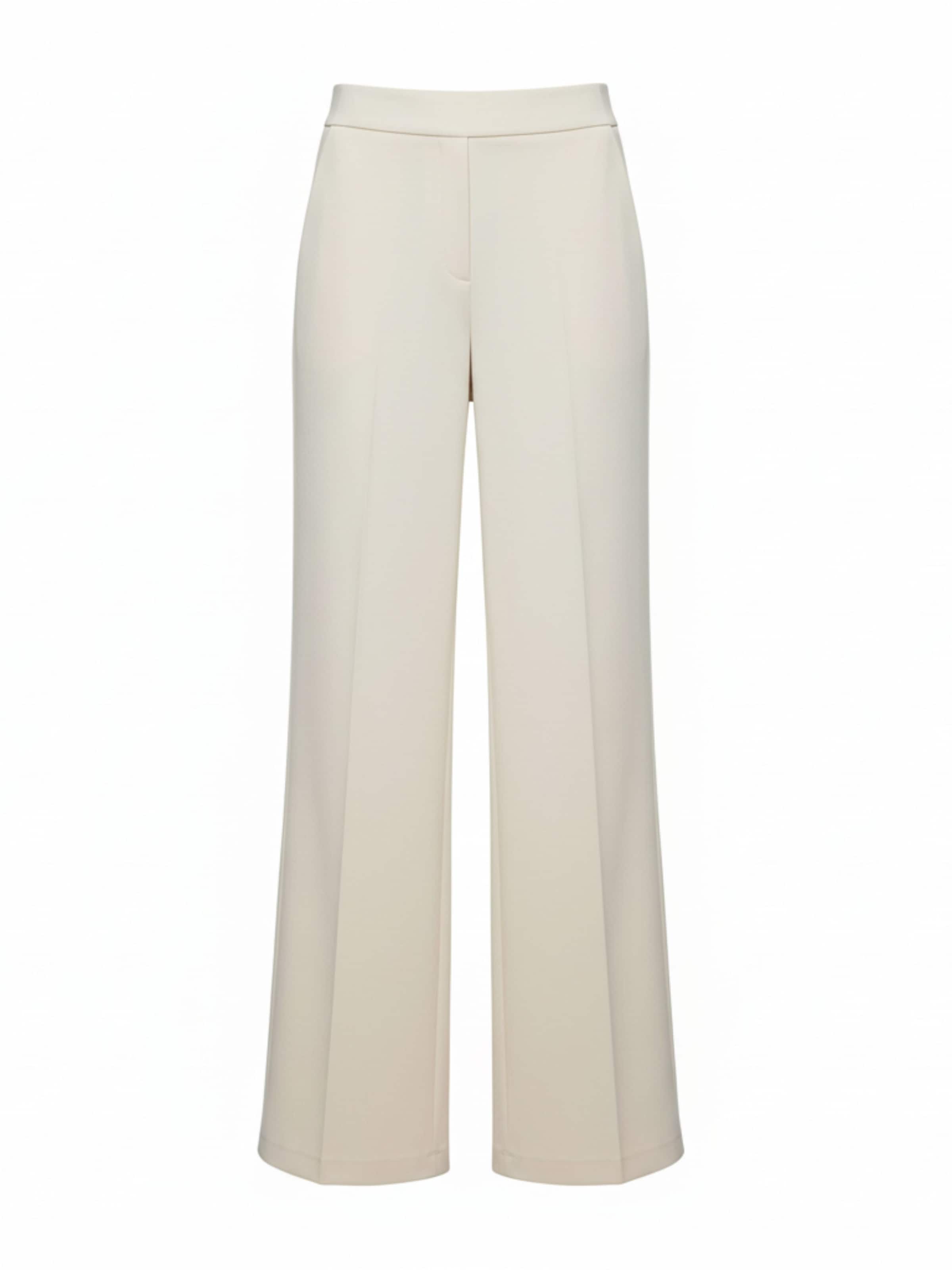 WEARABLE STORIES Wide leg Pleat-Front Pants 'Saar' in Beige: front