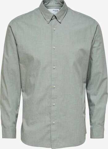 Coupe slim Chemise 'Theo' SELECTED HOMME en gris : devant