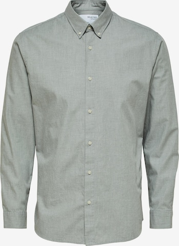 SELECTED HOMME Slim fit Button Up Shirt 'Theo' in Grey: front