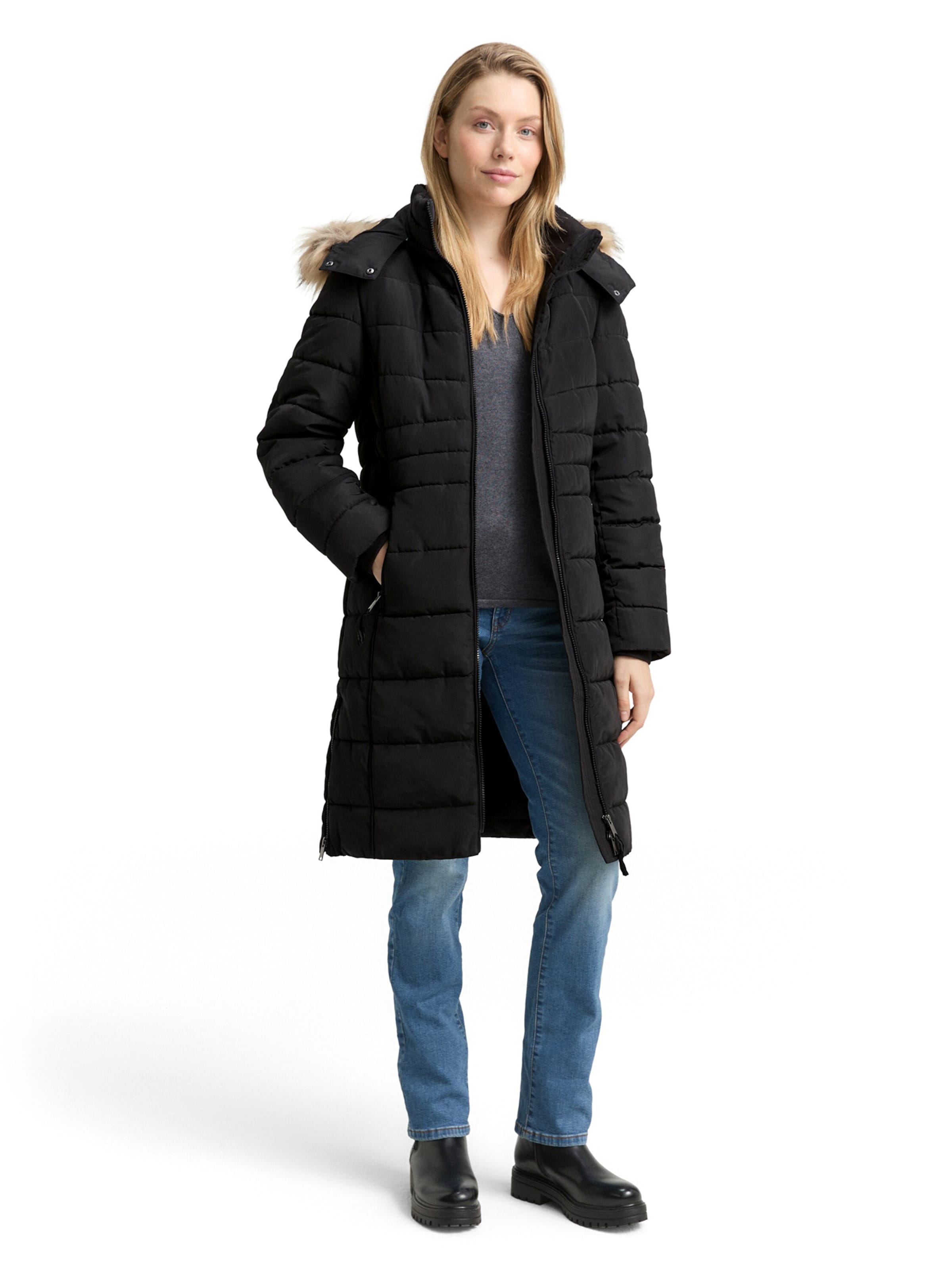 TOM TAILOR - Sobretudo de inverno em preto