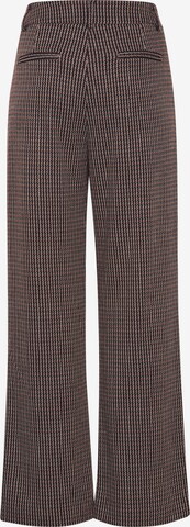 ICHI Regular Pleated Pants 'KATE' in Brown