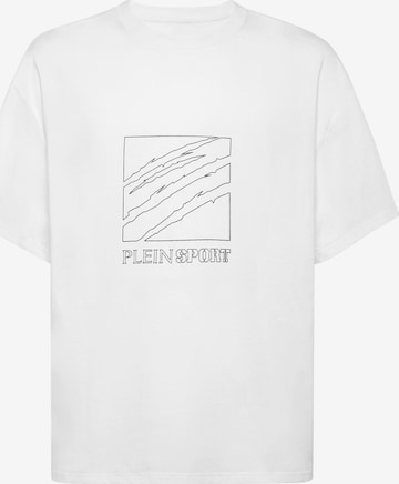 Plein Sport - Camiseta 'Scratch' en blanco: frente