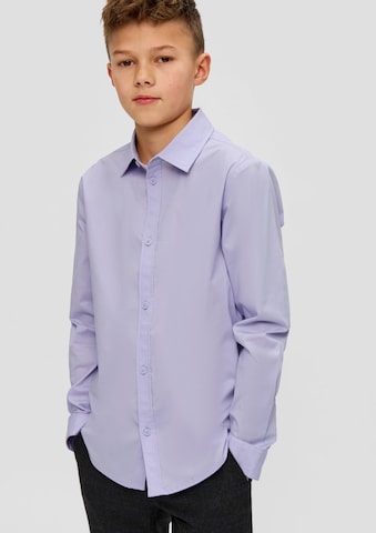 s.Oliver Slim fit Button up shirt in Purple: front
