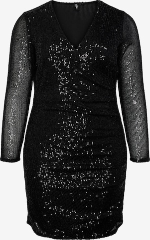 PIECES Curve Dress 'Delphia' in Black: front