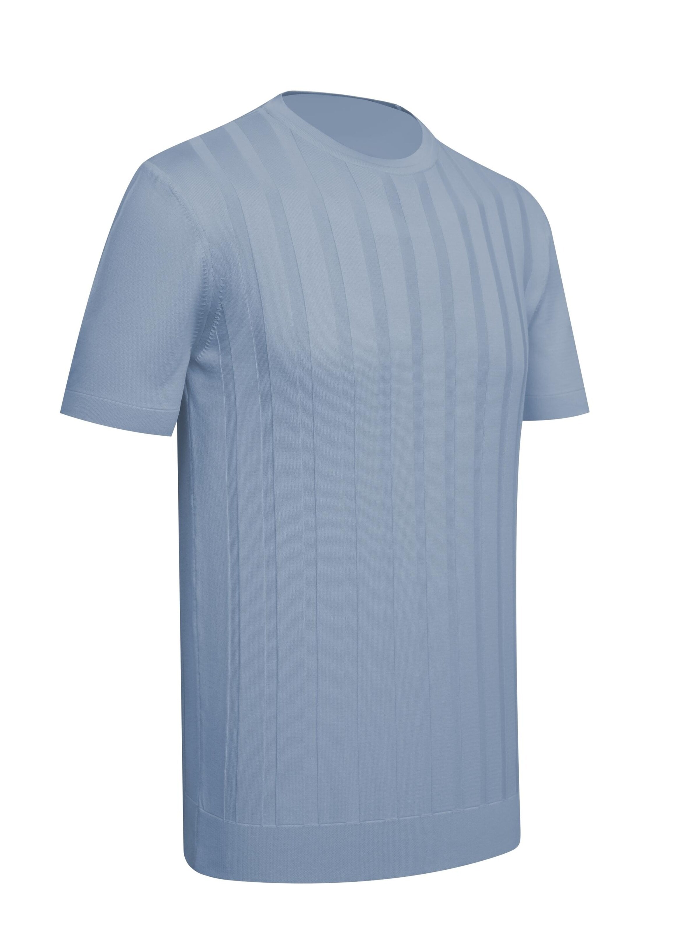 Cizgi Triko Shirt‌‌‌‌‌ in Blau