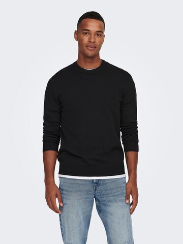 Pull-over 'Rex' Only & Sons en noir : devant