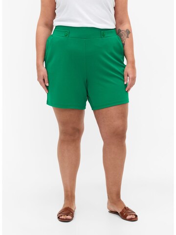 Zizzi Regular Pants 'Ellie' in Green: front