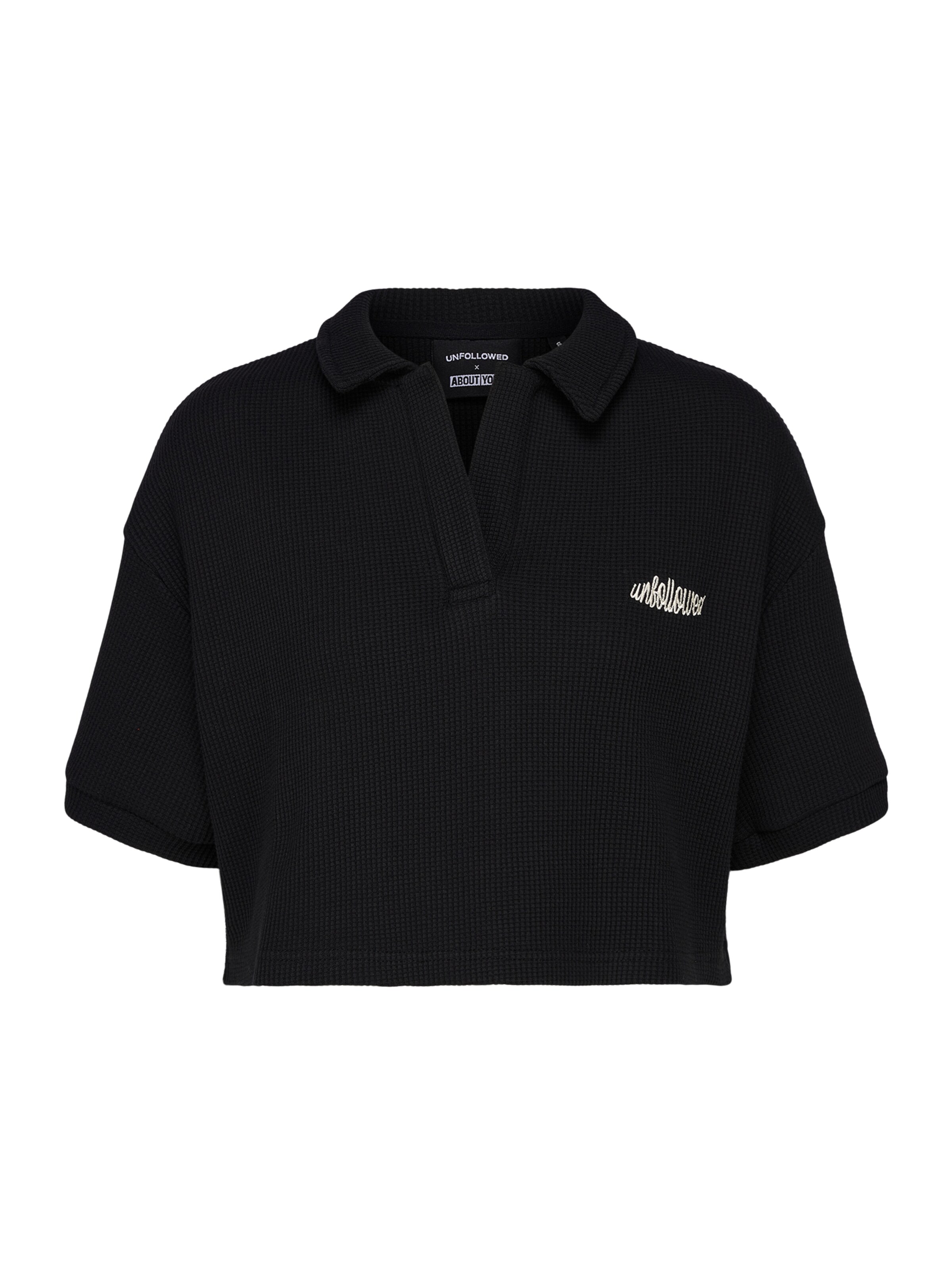Maglietta 'EXPLORE' di UNFOLLOWED x ABOUT YOU in nero: frontale