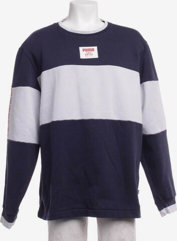 PUMA Sweatshirt & Zip-Up Hoodie in XL in Blue: front