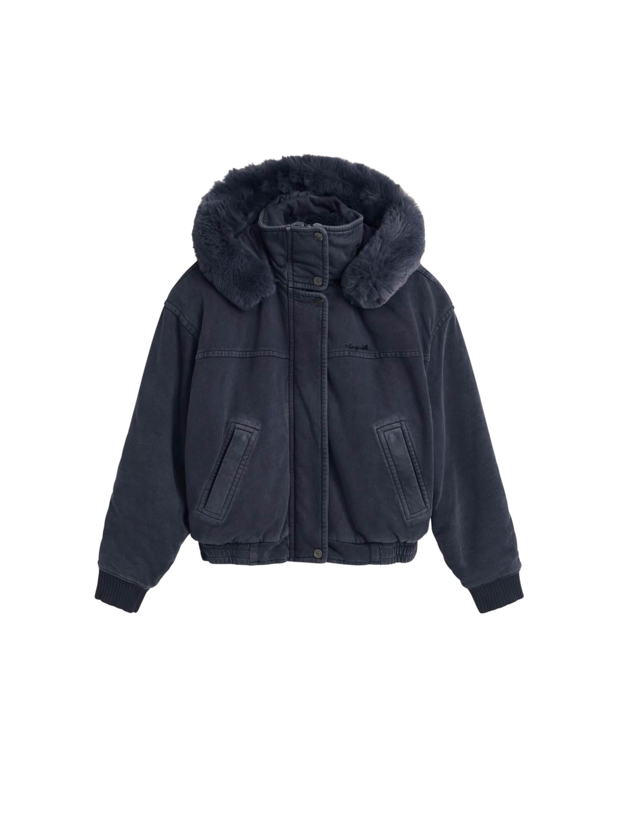 Desigual Hooded jacket with fur in Schwarz: Vorderseite
