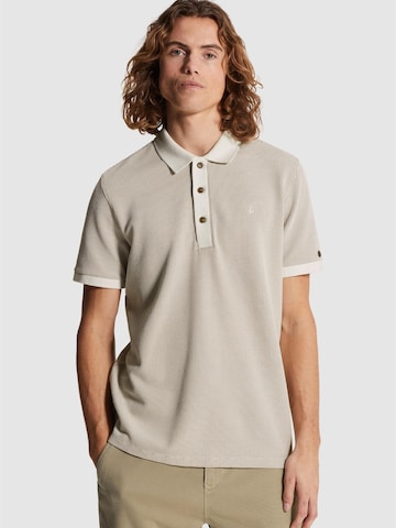 T-Shirt 'Polo shirt with two-tone waffle texture' CAST IRON en beige : devant