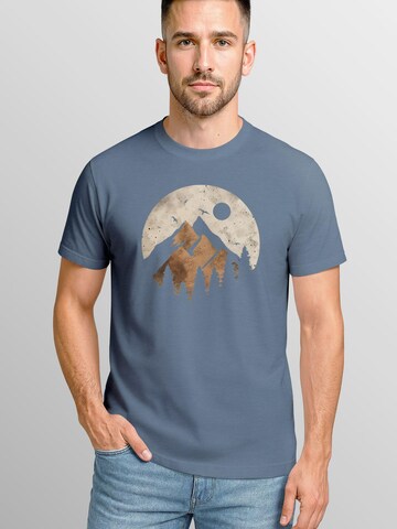 Neverless Shirt 'Mountain Scape' in Blue