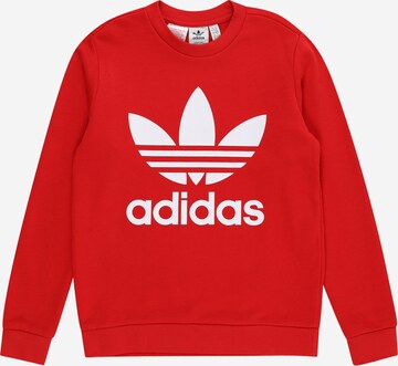 ADIDAS ORIGINALS Regular fit Sweatshirt 'Trefoil Crew' in Rood: voorkant