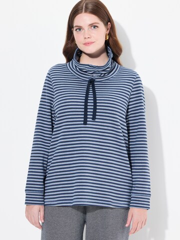 Ulla Popken Sweatshirt in Blauw: voorkant