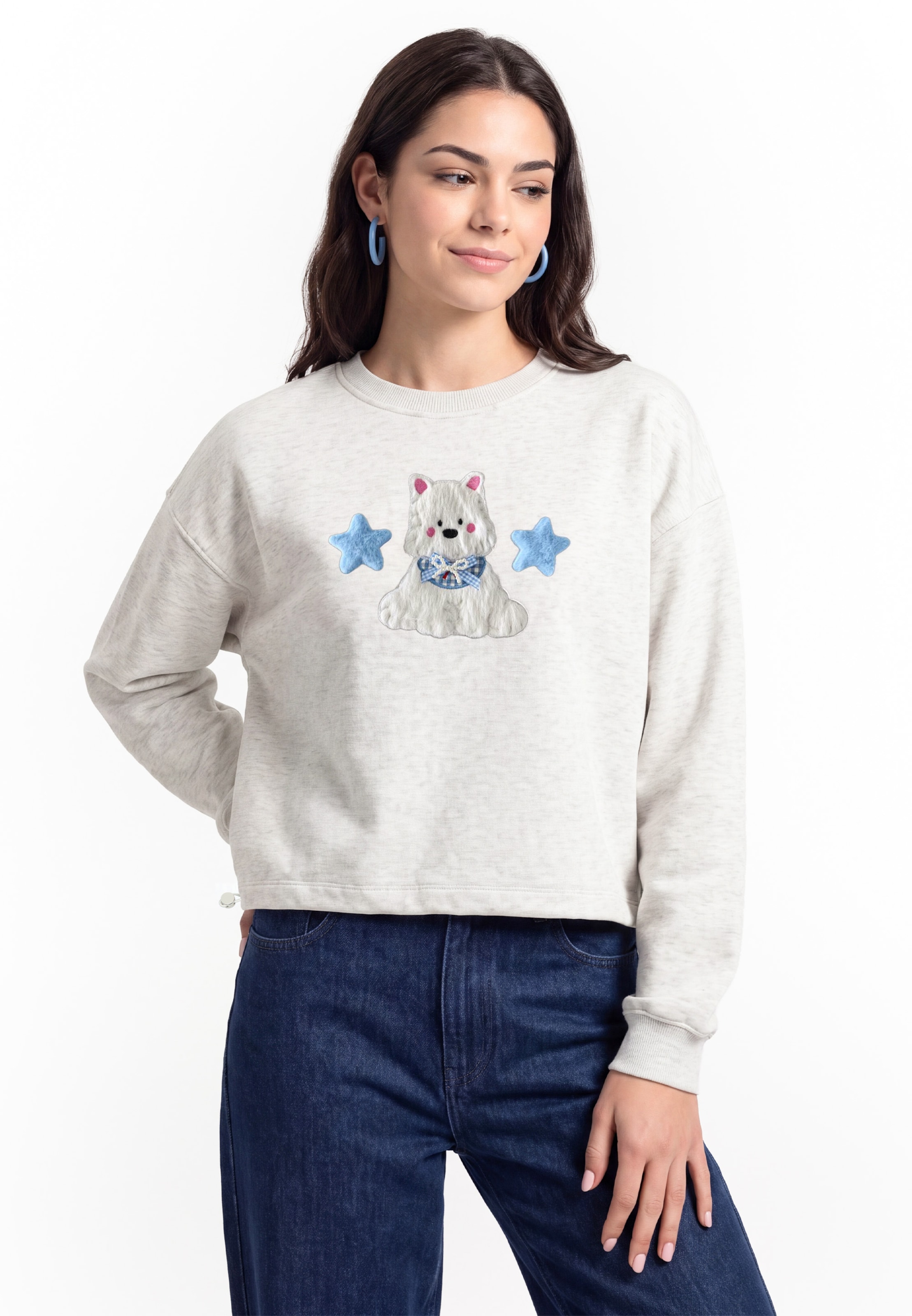 Sweat-shirt MYMO en blanc : devant