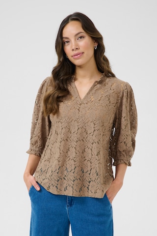 Cream - Blusa 'Kaspis' en beige: frente