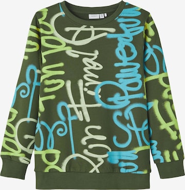 NAME IT Sweatshirt 'KANDAS' in Groen: voorkant