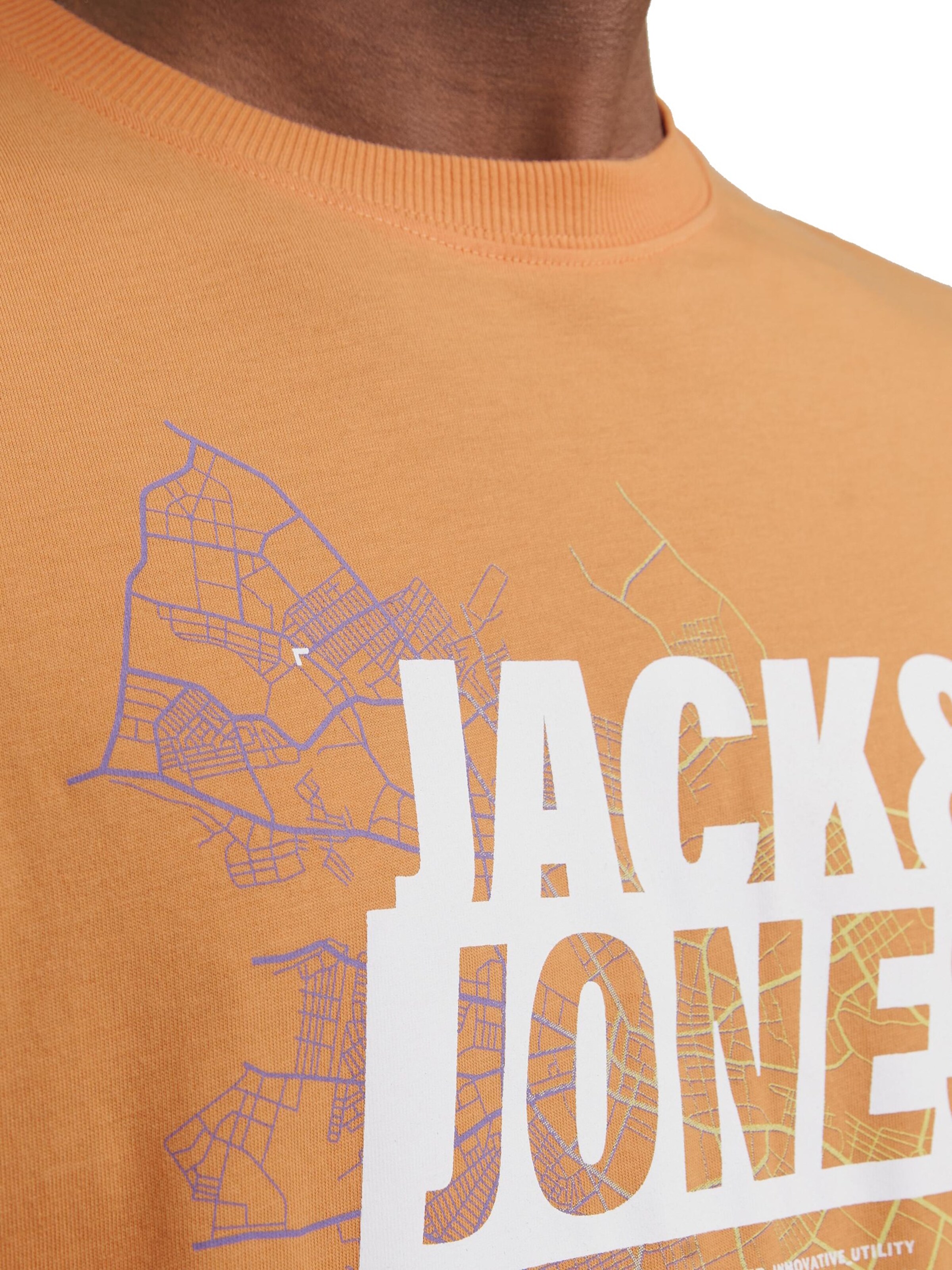JACK & JONES Shirt 'Map' in Oranje