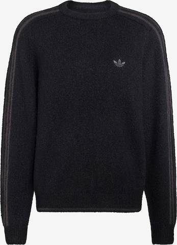 Pull-over '3 STRIPES FLUFFY KNIT CREW' ADIDAS ORIGINALS en noir : devant