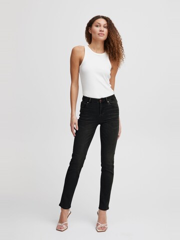 PULZ Jeans - Slimfit Vaquero 'Emma' en negro: frente