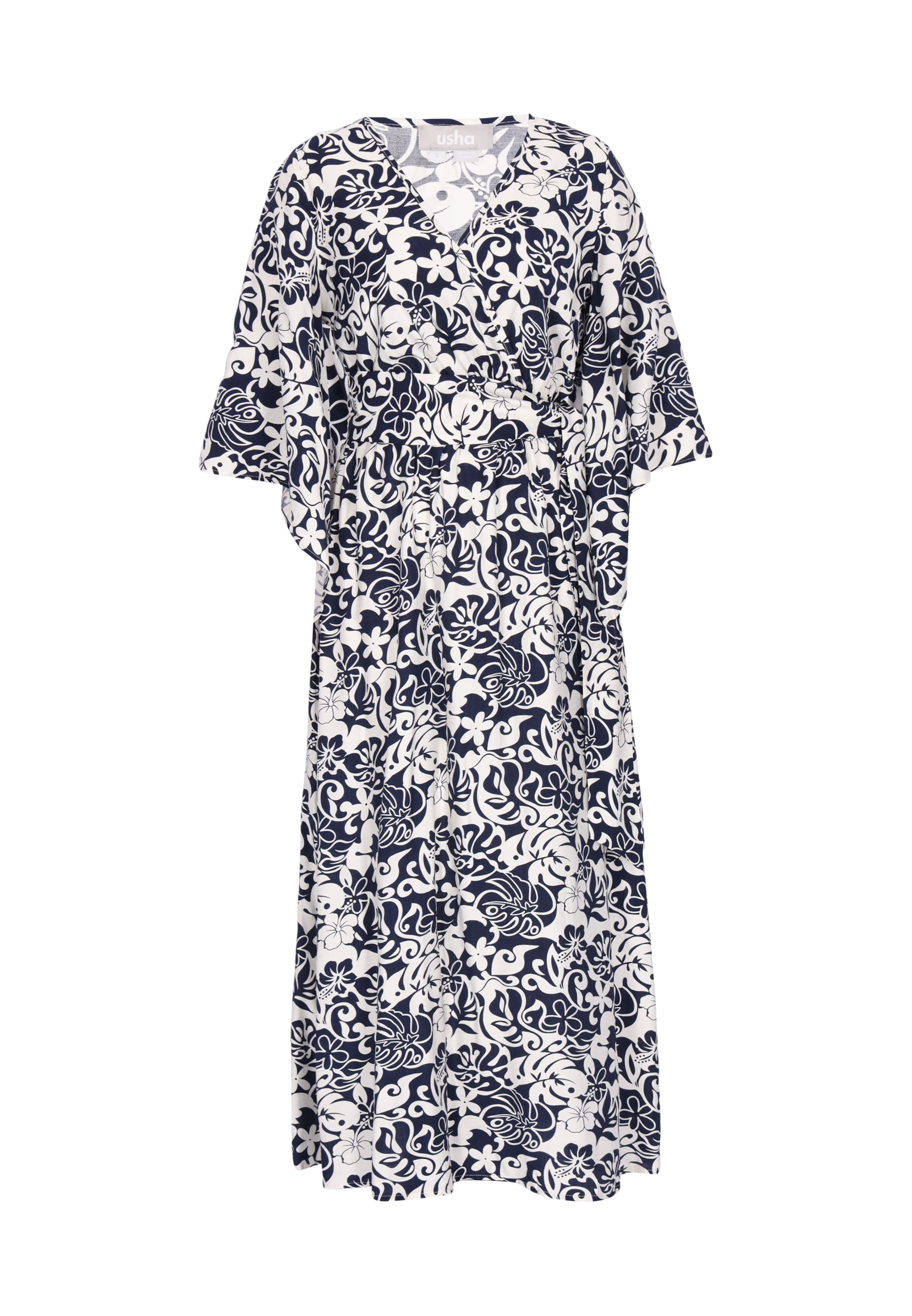 Usha Robe en bleu marine / blanc, Vue avec produit