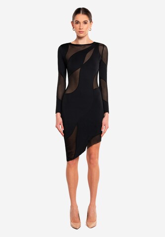 OW Collection Coctailkjole 'Spiral' i sort: forside