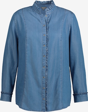 Ulla Popken Blouse in Blauw: voorkant