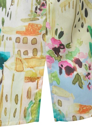 Milano Italy Bluse Kurzarm mit Dolce Vita Print in Blau