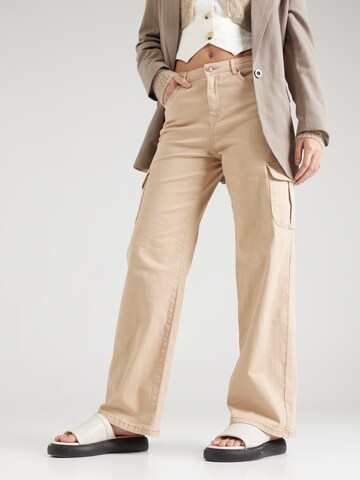 VERO MODA - Pierna ancha Pantalón vaquero cargo 'TESSA' en beige: frente