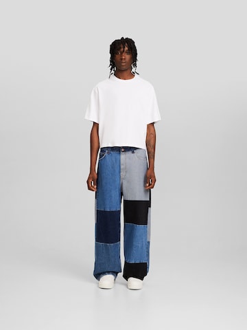 Bershka Wide leg Jeans in Blauw