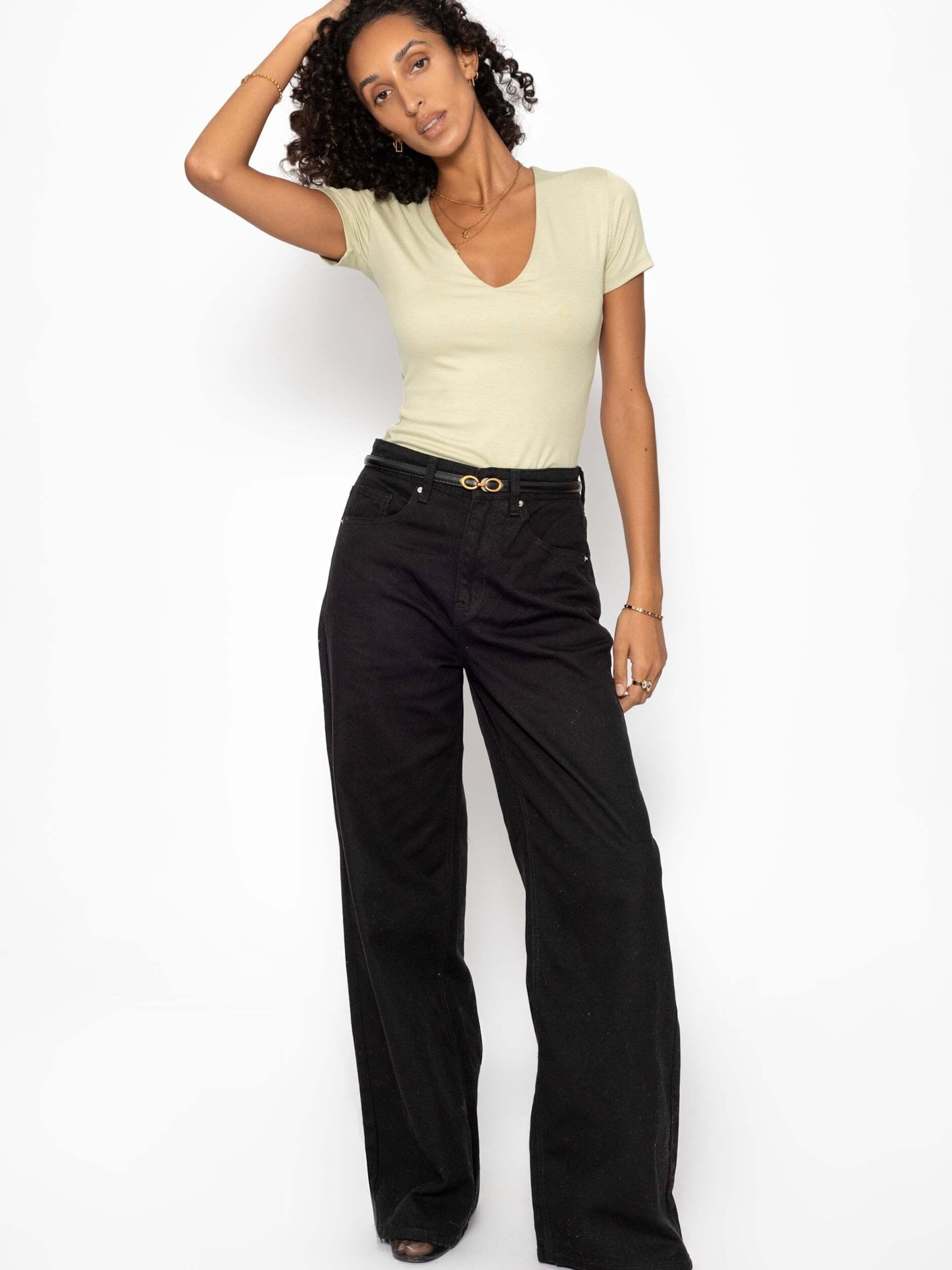 SASSYCLASSY Loosefit Jeans‌‌‌‌ in Schwarz: Vorderseite