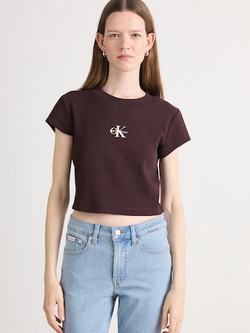 T-shirt Calvin Klein Jeans en marron : devant