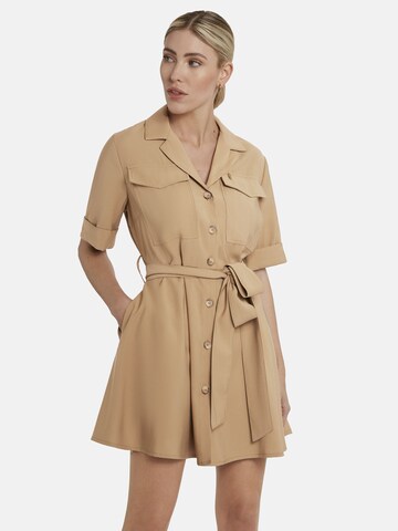 Nicowa Hemdblusenkleid CIALONO in Beige: Vorderseite
