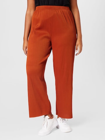 ABOUT YOU Curvy Loose fit Pants 'Inka' in Brown: front
